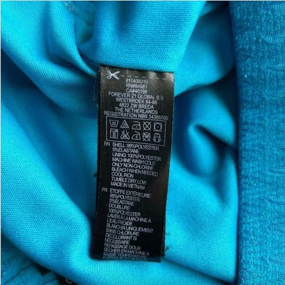 Forever 21 Mini Skirt Blue | Bodycon Skirt | Ribbed | Ruffles | Blue Mini Skirt - Picture 2 of 6